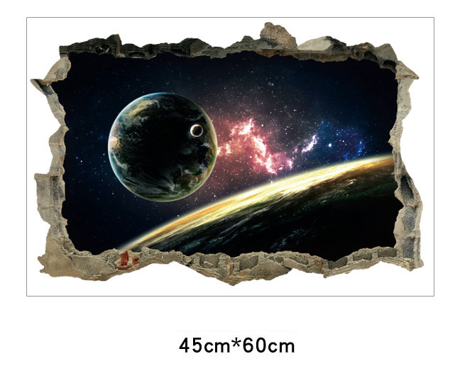 3D Universe Galaxy Wall Stickers For Ceiling Roof window sticker Mural Decoration Personality Waterproof Floor Sticker: 002