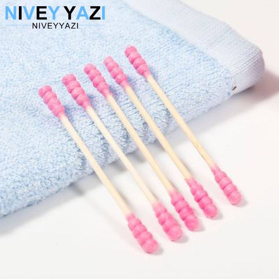 100pcs Bamboo Cotton Swab Wood Sticks Soft Cotton Buds Double Head Cotton Swab Nose Ears Cleaning Health Cosmetics Care Tools