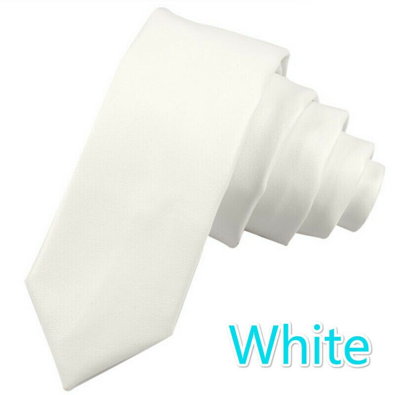 Corbatas de cuero PU informales para hombre, corbatas de de Color sólido, corbata para traje de negocios y boda: 03