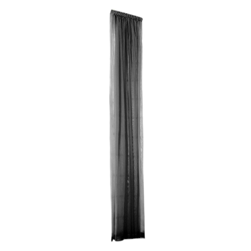 Rideau de porte fenêtre en Tulle de couleur Pure, 1 pièce, panneau, écharpe transparente, cantonnières, rideaux de fenêtre transparents pour décoration de salon: Black