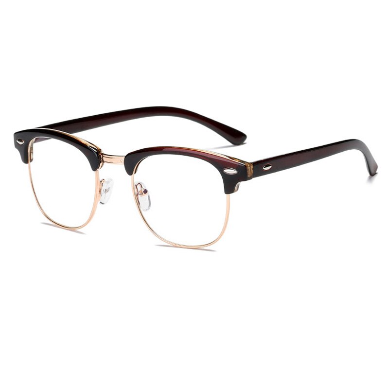RBENN Anti Blue Ray Computer Glasses Men Women Blue Light Blocking Eyeglasses Classic Rivet Optical Frame Gaming Eyewear Male: Brown