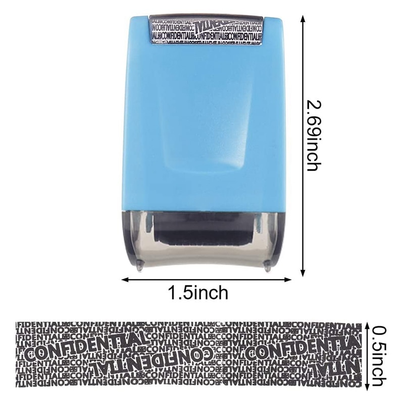 2 Pcs Identity Prevention Theft Stamp Identity Protection Guard Roller Stamp Wide Rolling Security Stamp