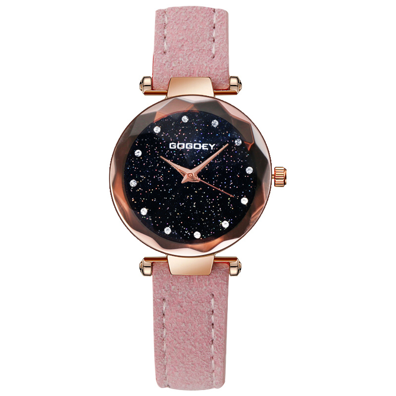 Gogoey frauen Uhren Leder Armbanduhr Frauen Uhren Damen Uhr Mujer Bajan Kol Saati Montre Feminino: pink 2