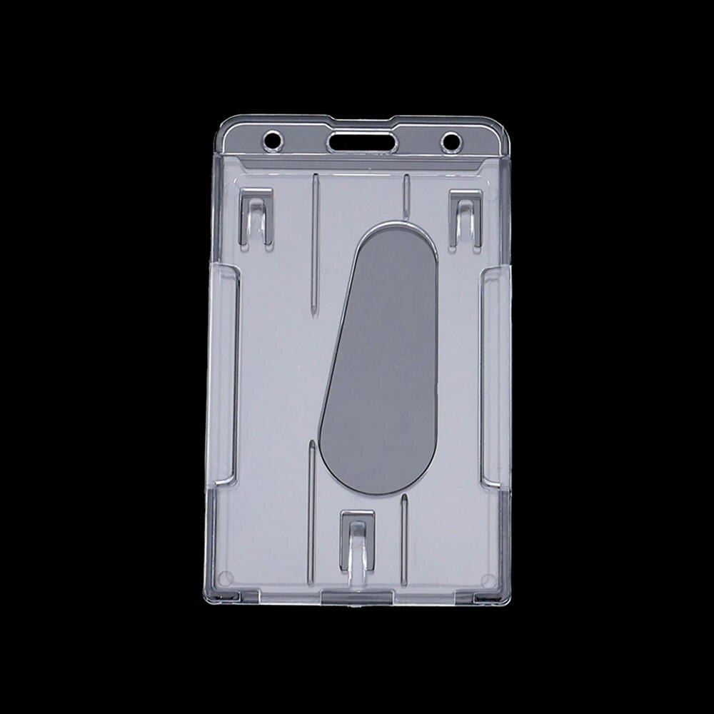 Transparent Double Card &amp; ID Holder Acrylic Plastic ID Badge Bank Card Business Case Clear Credit Cards Protector Cover