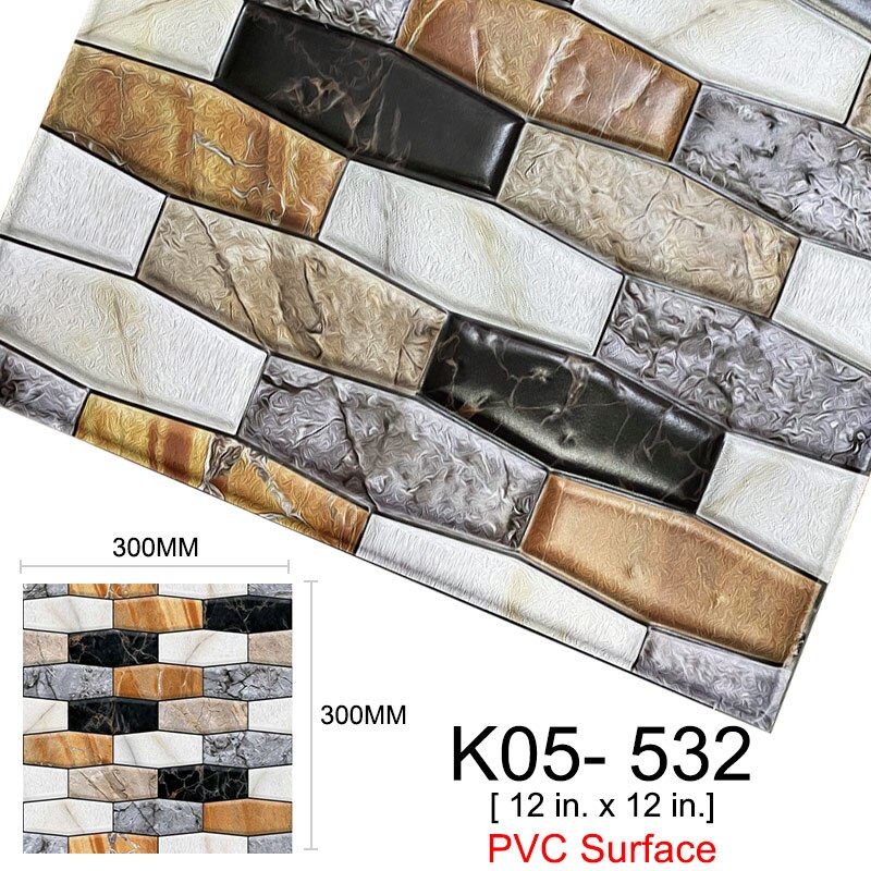 Kaguyahime 3D DIY Self Adhesive Wall Stickers 10pcs/lot Mosaic Tiles Waterproof Wallpaper Decoration For Kitchen Home Stickers: K05