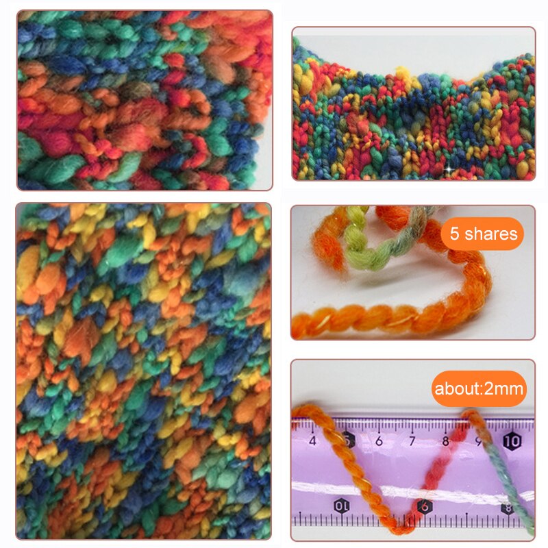 Holaroom 50G/Bal Segment Geverfd Wol Garen Fancy Garen Handwerk Hoed Sjaal Kleding Gebreide Haak Garen Diy Hand breien Draad