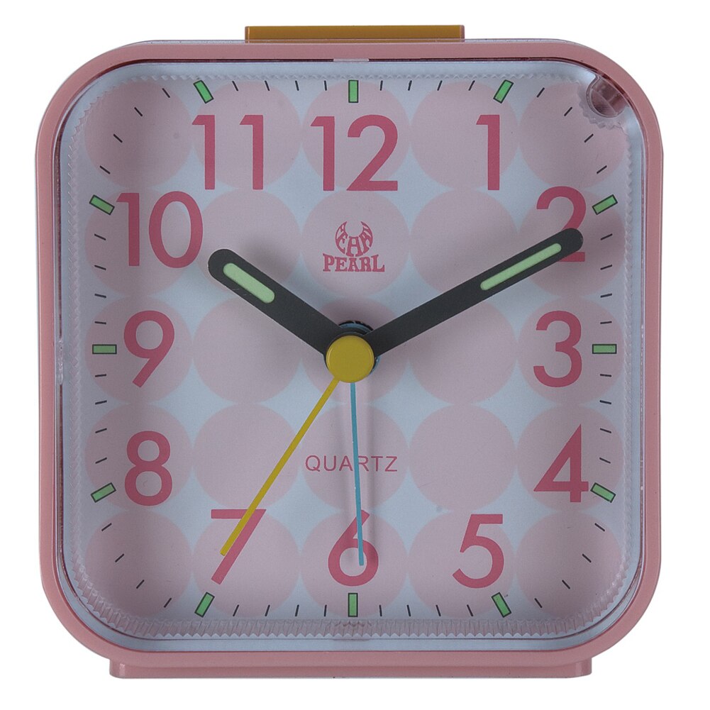 Travel Alarm Clock Analog Alarm Silent Non Ticking Ascending Beep Sounds Silent No Ticking Lighted on Demand Snooze Gentle Wake: Pink