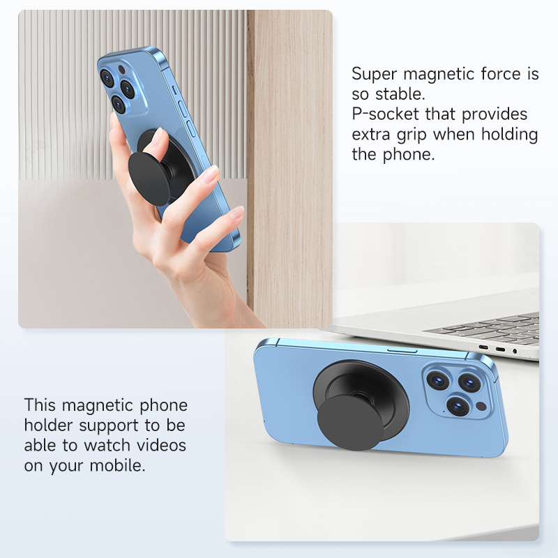 Magnetischer praktisch-Griffhalter für iPhone 15/14/13/12 Serie MagSafe Telefon p-Steckdose Pop GripTok faltbarer Griffringständer