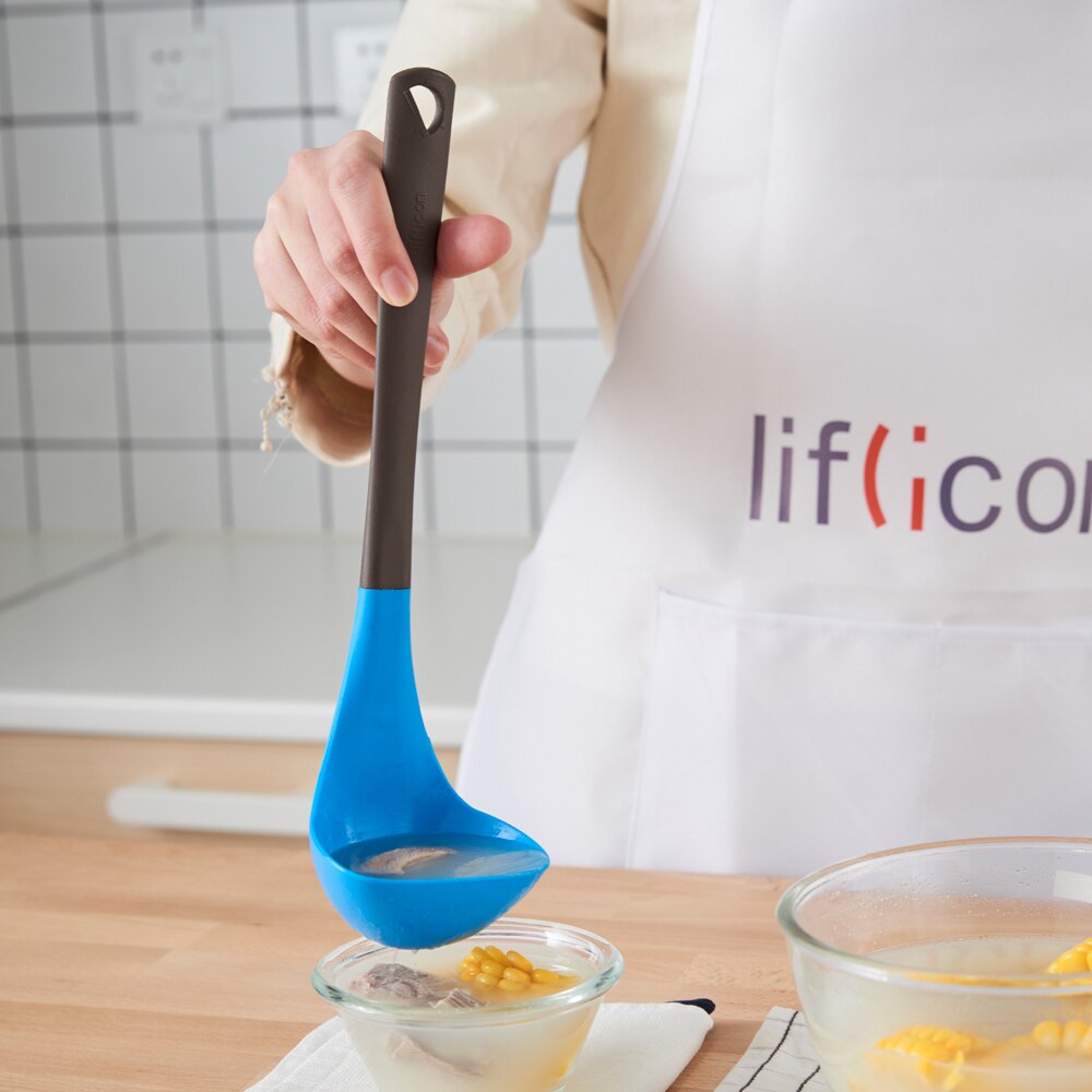 Liflicon silikon suppe sleiv høy varmebestandig anti øse ikke-pinne kjøkken kjøkkenverktøy ikke skadet på panner og gryter