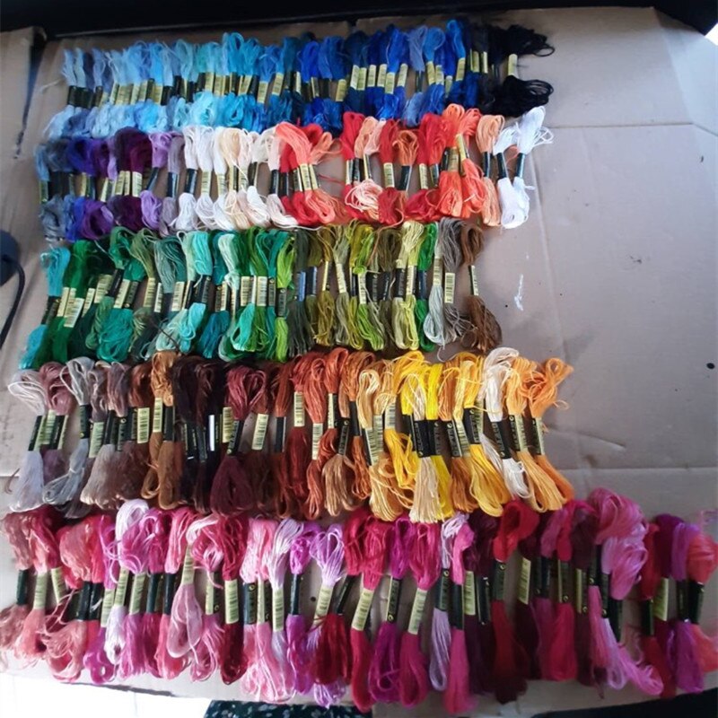150 pcs Random Color DIY Silk Line Branch Threads Similar Thread embroidery Thread Floss Skein Cross Stitch Thread