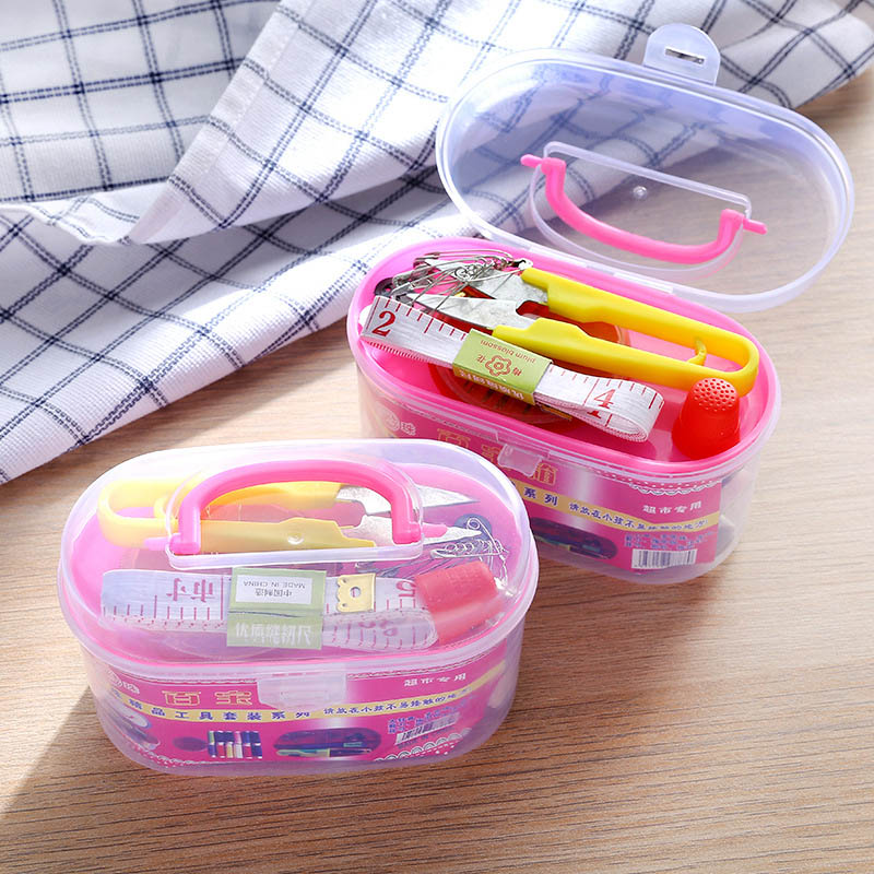 Juego de accesorios de tejido de punto, caja de costura de plástico multifunción, para sutura a mano, herramientas de tejido, Kit de costura para el hogar, 1 Juego