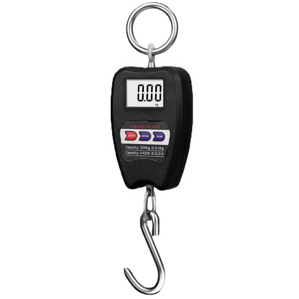 Draagbare elektronische bagageweegschaal Multifunctionele digitale weegschaal LCD-scherm Reizen Hoge nauwkeurige draagbare weegtool: Black