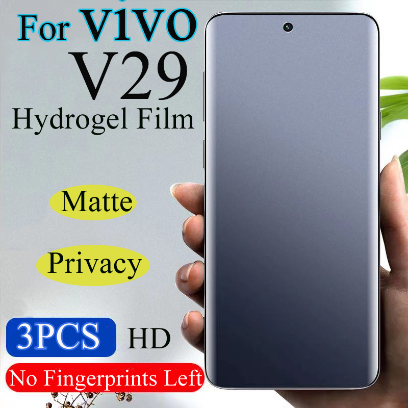 Vivov 29 mat skærmbeskytter til vivov  v29 lite privacy hydrogel film  v29e v29 lite soft hd fuld dækning anti-kiggeri blå