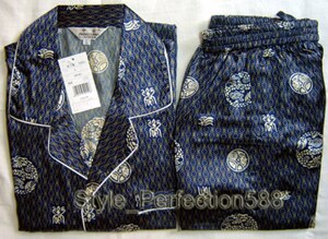 Og detaljhandel 2 stk herre pyjamas lange ermer dress s,m,l,xl,xxl ,3xl mr0010: Blå / M