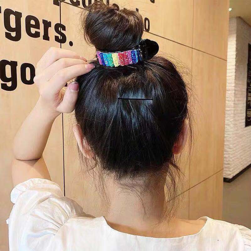 Hair Claw Clip Women Barrettes Acrylic Hairpin Clip Large Ponytail Hair Clip Headdress Colorful Hair Accessories: 031-C