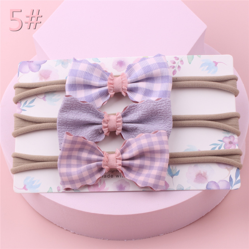 3 unids/set nuevos niños bebé niña arco elástico banda pelo bebé de un año de edad venda del bebé diadema para foto: 5