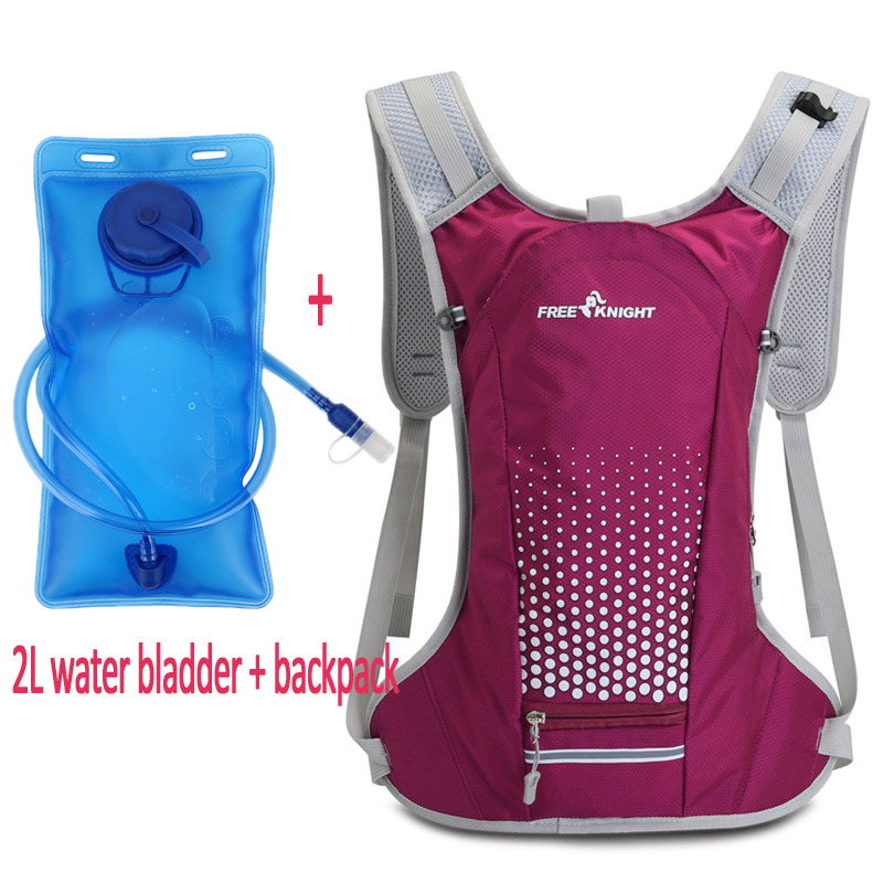 Hydration Backpack Bag Portable 2L Water Bladder Bag Tail Running Cycling Hiking Camping Jogging: RED COLOR