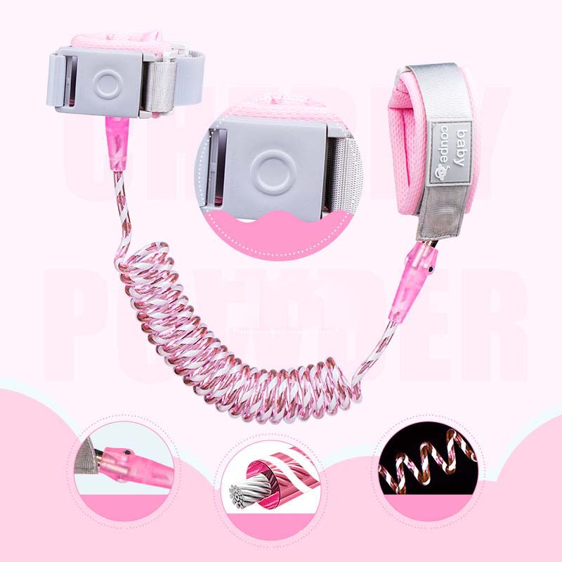 Baby Anti-Verlier-Gürtel 2,5m - Sicherheits-Handgelenkleine Für Kinder In Rosa