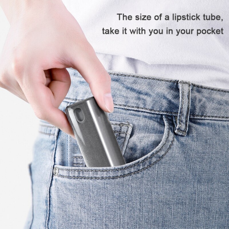 10ml Mobile Phone Computer Tv Screen Cleaning Spray With Wiping Cloth Pink Gray Portable