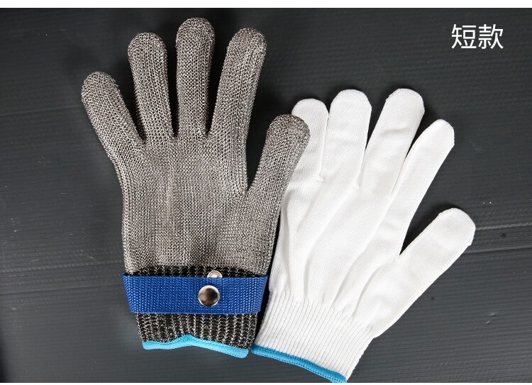 100% Rvs Butcher Beschermen Vlees Handschoen Anti-Snijden Staal Handschoenen Bescherming Grade 5 Handschoenen: M 23.5cm