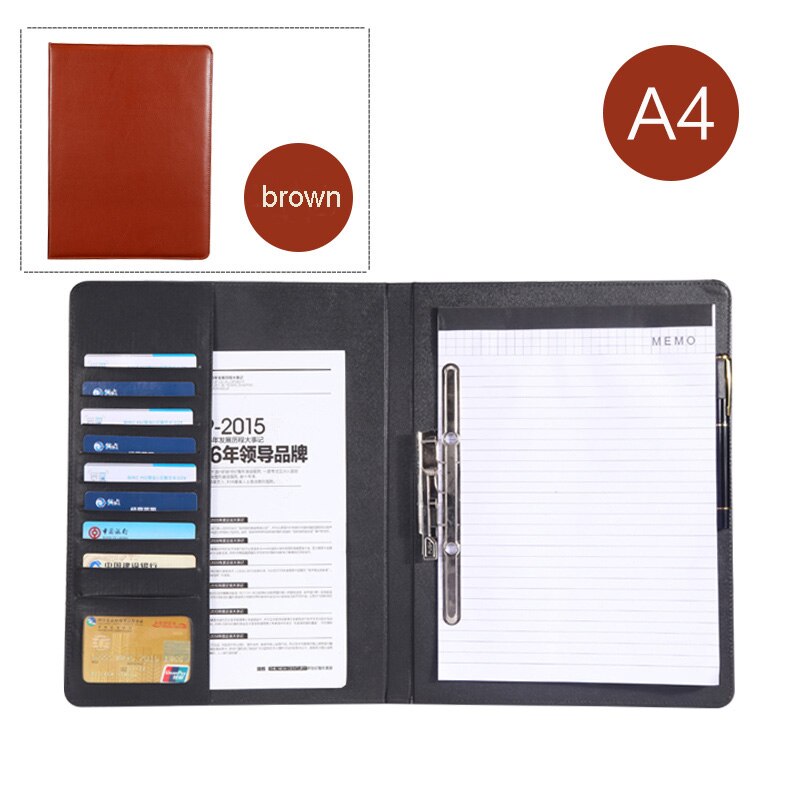 Popular trends PU faux leather conference report folder A4 file folders for documents signature sales office supplies 1211A: brown