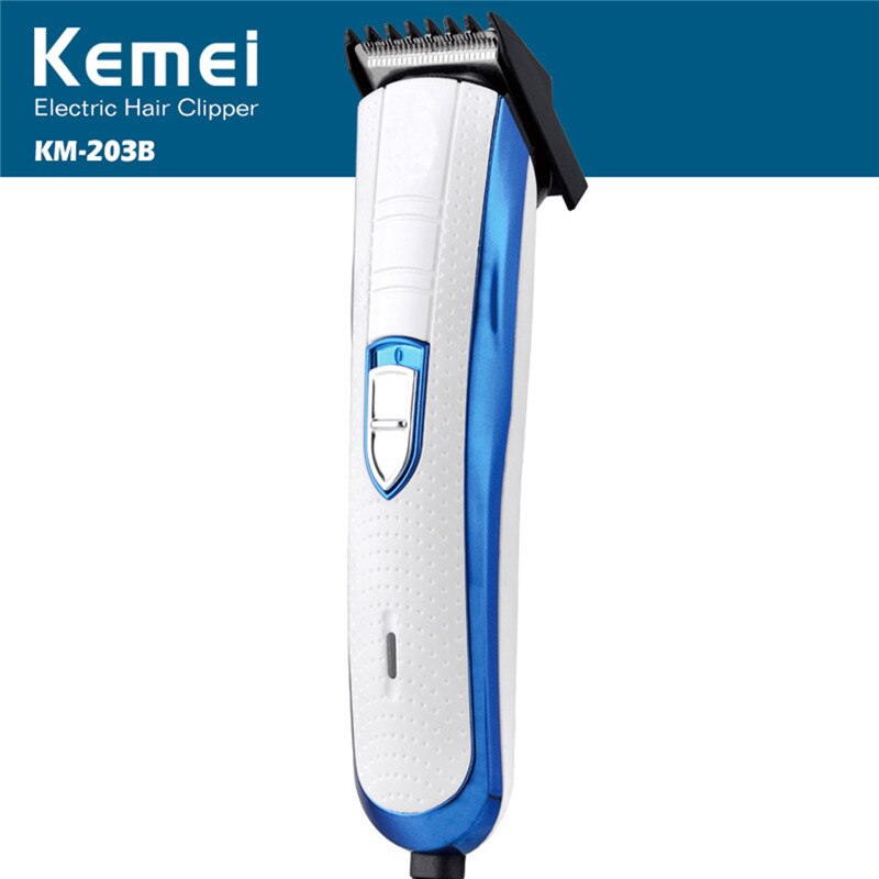 Kemei Electric Hair Clipper Corded Hair Beard Trimmer scissors Barber Cutting Machine Quiet Used for Man and Baby: Blue