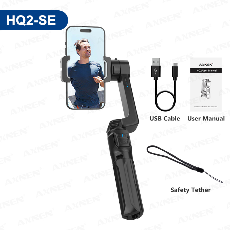 AXNEN HQ2 SERIES Mobile Phone Stabilizer Handheld Gimbal for Smartphone Gopro Action Camera Extension Rod Selfie Stick Tripod