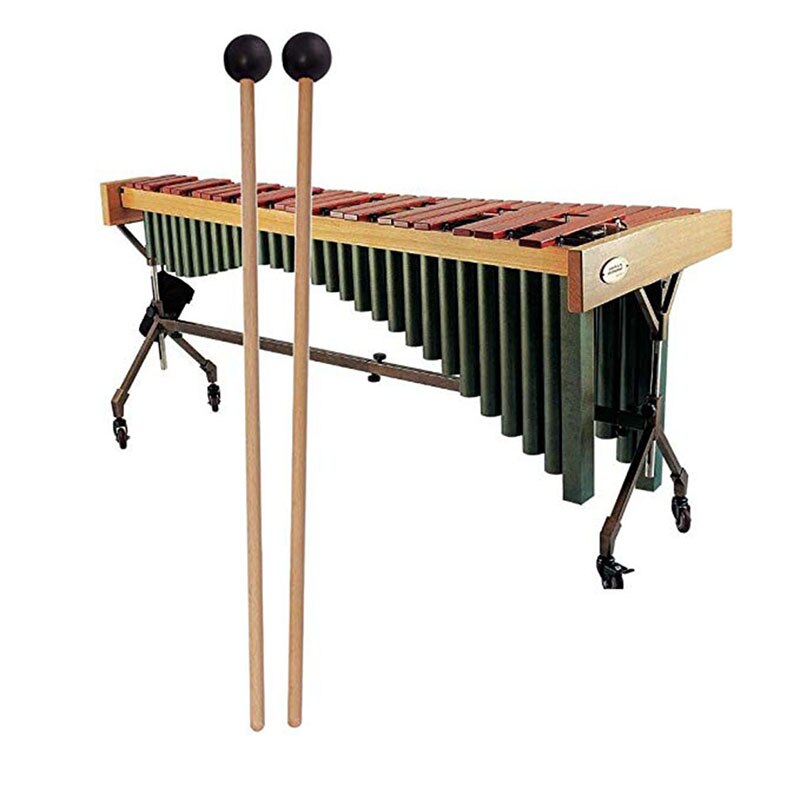 1 par træ slagstænger slagværksinstrumenter xylofon marimba mallets ahorn træ håndtag gummi køller