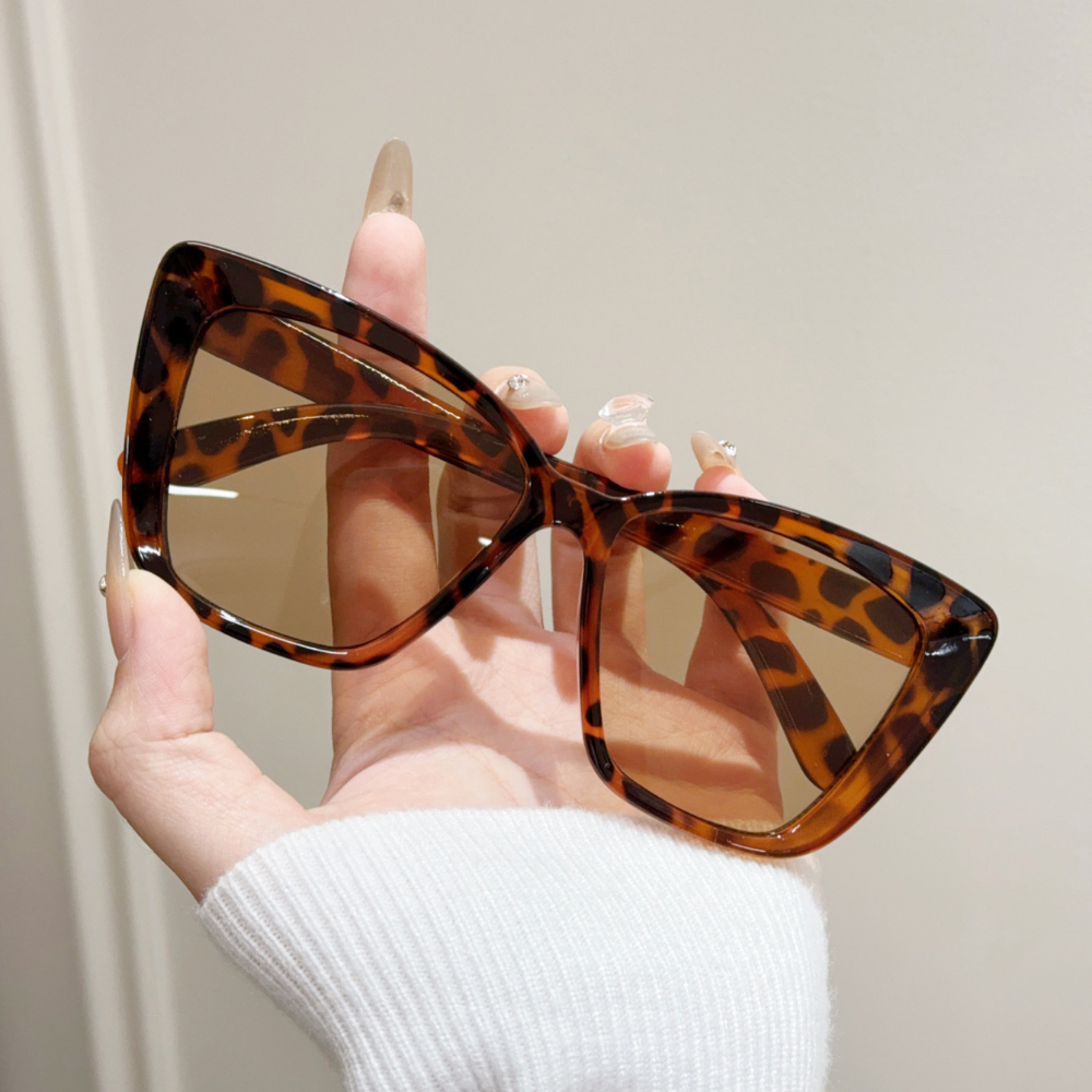 Trendy store cat eye-solbriller for kvinner og menn, retro firkantede solbriller med  uv400 beskyttelsesbriller: Hvit