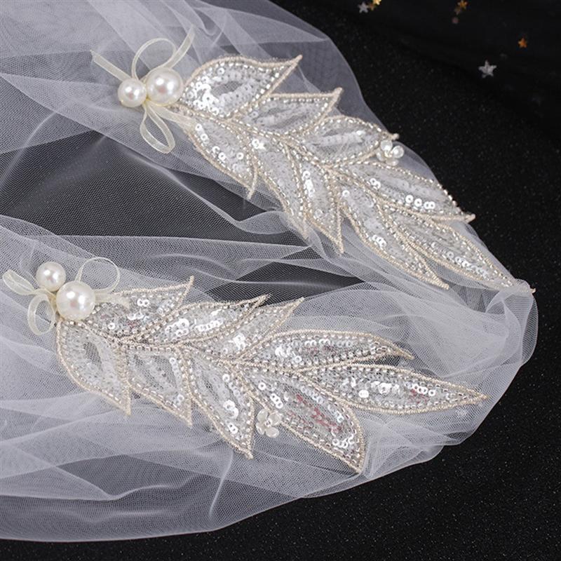 Coiffe à la main blanc mantille Sequin voile mariage voile cheveux accessoires chapeaux pour mariage femmes mariée