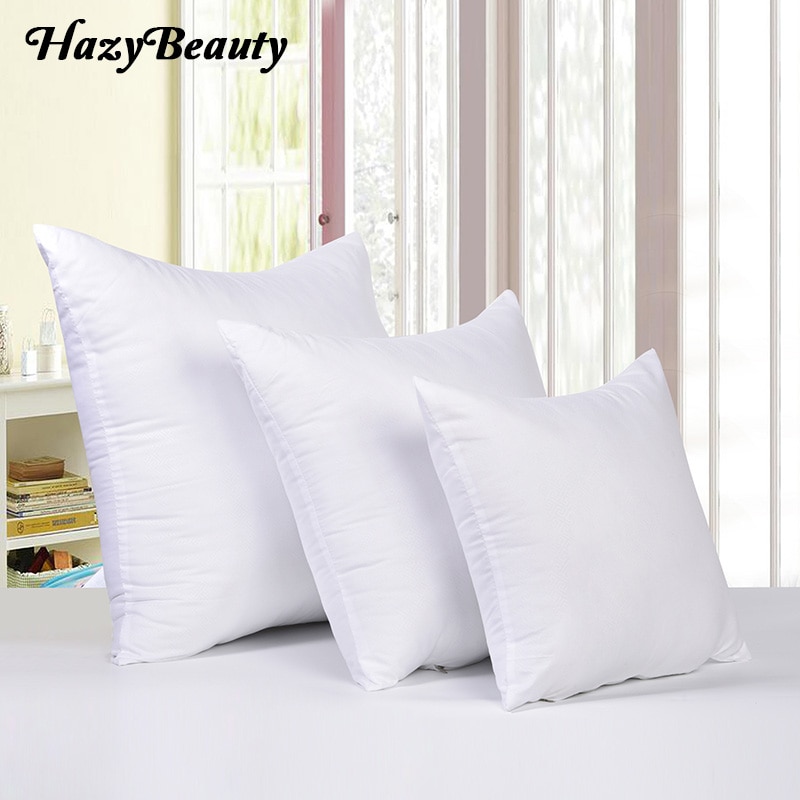 Almohadas cuadradas cómodas para el hogar, cojín de asiento de lijado en relieve, almohada para el cuello de la cama, cojín interior de relleno suave blanco