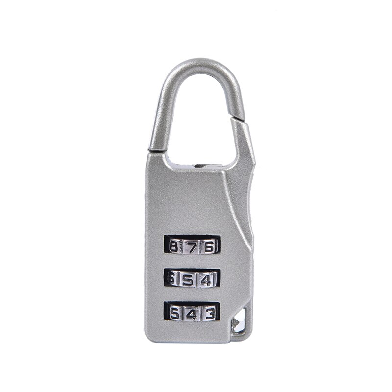 3 Mini Wijzerplaat Digit Nummer Code Wachtwoord Combinatie Hangslot Veiligheid Reizen Delicate Safe Lock Voor Hangslot Bagage Lock Van Gym: Zilver