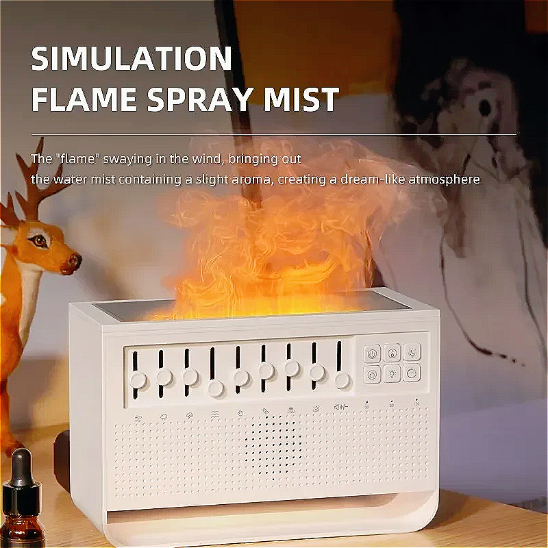 Witte ruis luchtbevochtiger Alles-in-één machine om te helpen slapen Draagbare nachtlampjeverspreider met 8 natuurlijke geluiden Bluetooth-luidspreker