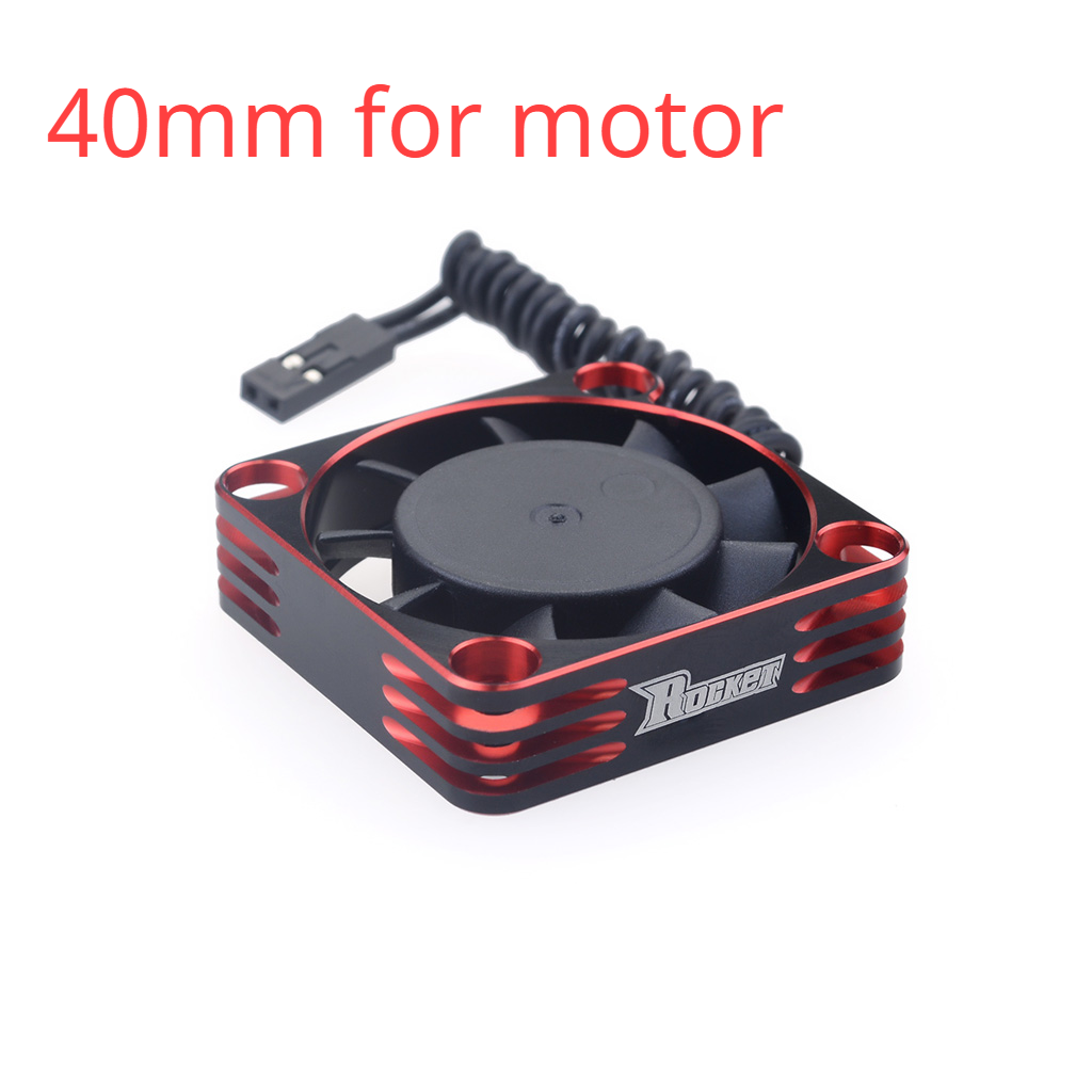 SURPASS Rocket Metal Cooling Fan Motor 25mm 30mm 35mm 40mm 50mm Aluminum Cool Fan Heat Sink Fan Cover for 3650 540 RC Motor ESC: Red