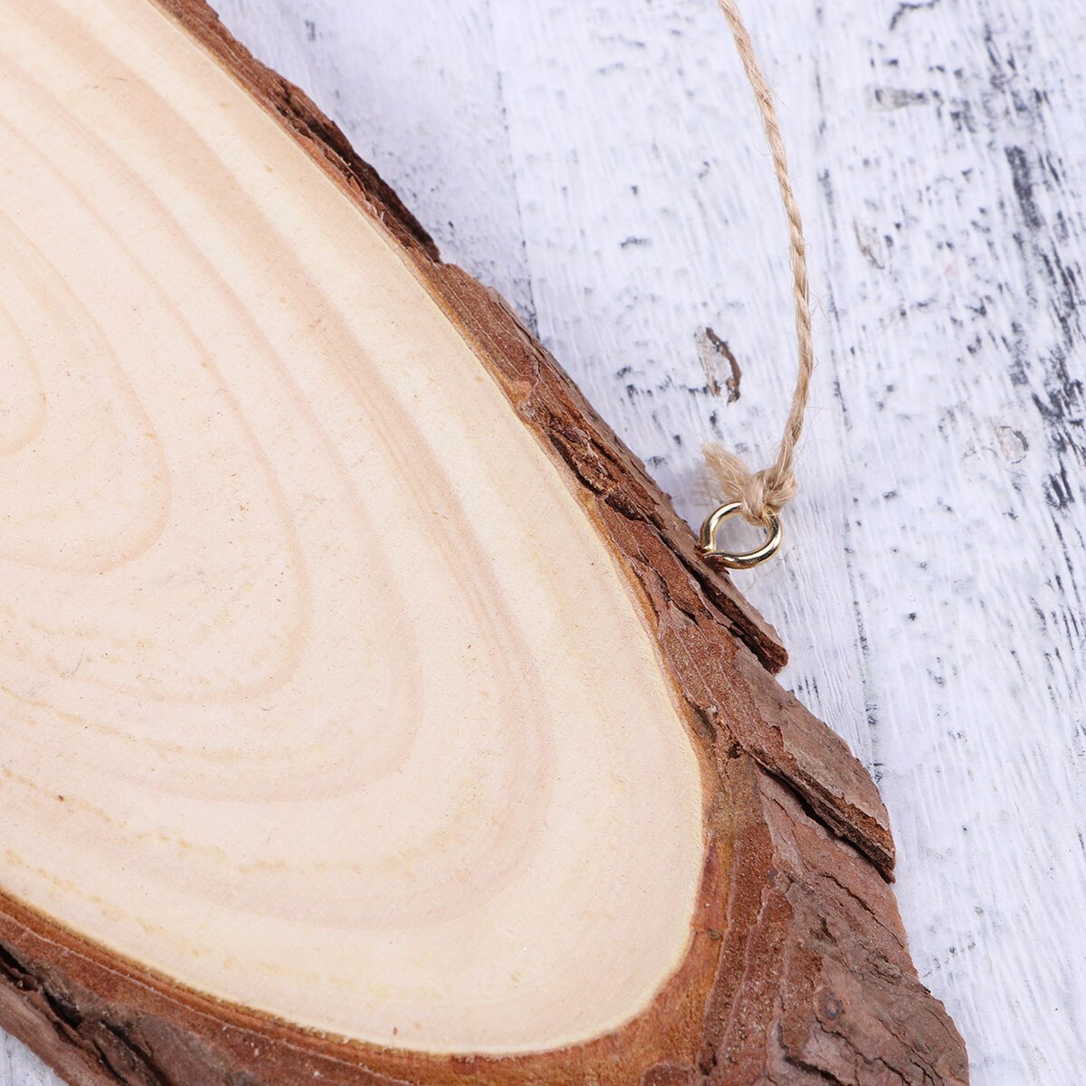 22X7Cm Ovale Blank Houten Disc Boom Log Slice Plaques Met 2 Haken En Touw Voor Diy Decoratie ambachten Projecten