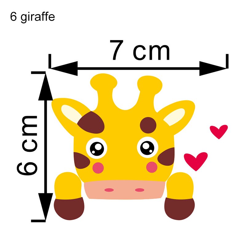 1Pcs Cute Animals Wall Stickers Waterproof Kids Rooms Accessories Wallpaper PVC Removable Home Decor Switch Sticker: 6 giraffe
