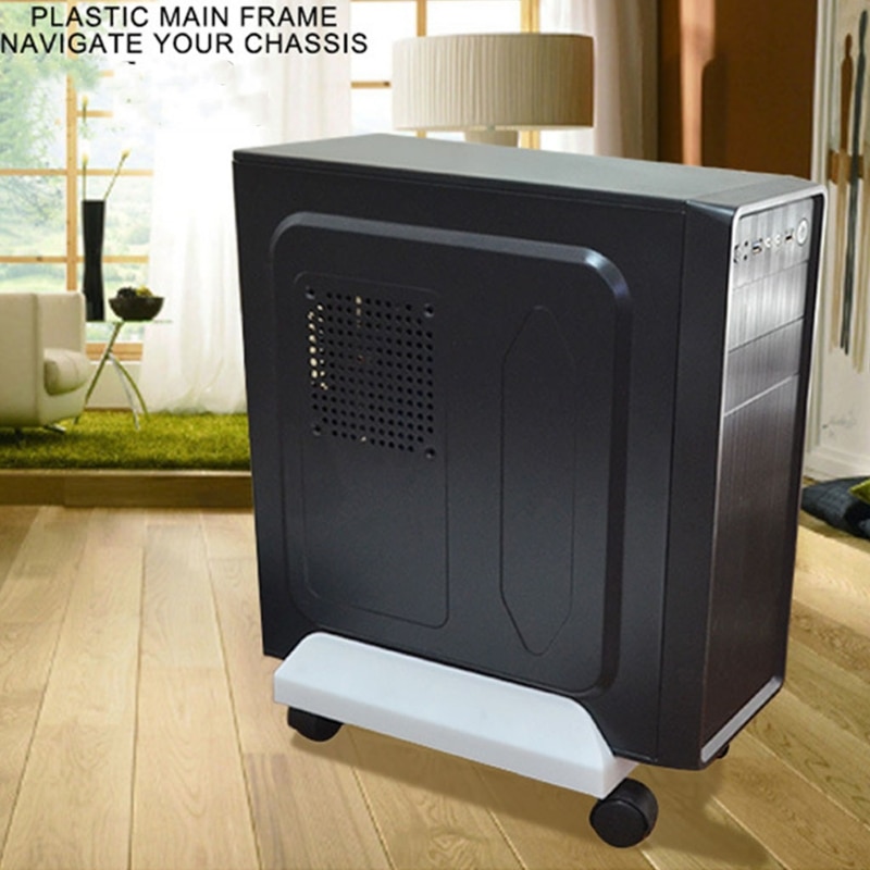 Mobile Adjustable Computer Tower Holder Computer CPU Stand Cart