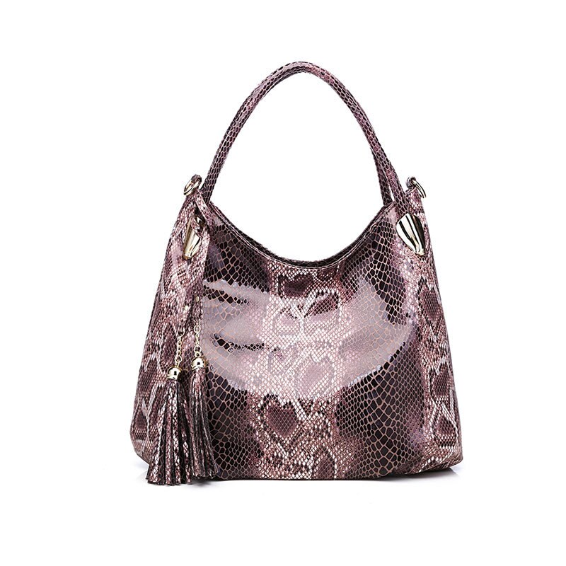 Tonny kizz bolsos grandes para mujeres bolso de hombro femenino bolsos de mano de cuero serpentina de alta calidad: Khaki