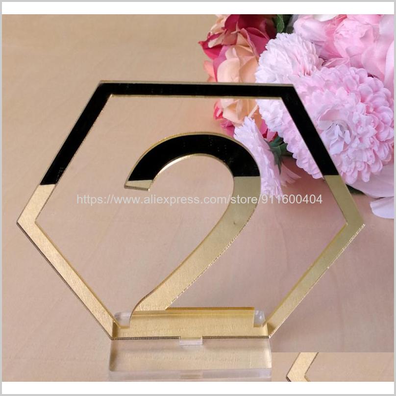 Tafel Nummer Borden Voor Bruiloft Party Decor, Zilver Of Goud Acryl Nummer, Romeinse Cijfers Geometrische Middelpunt