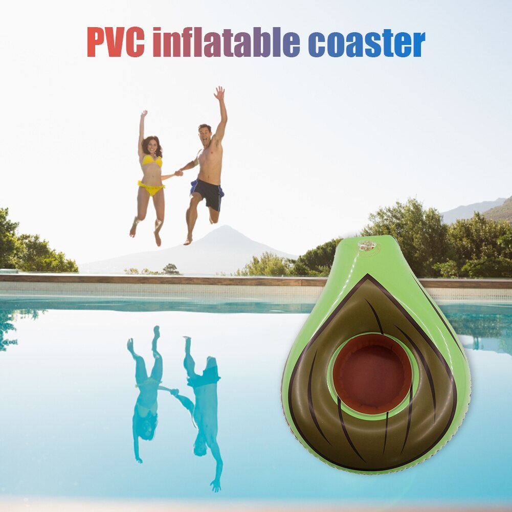 Soporte para taza inflable de aguacate, flotador de agua, juguete para piscina, decoración de , posavasos para bebidas de Bar