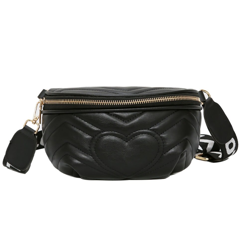 Kvinde taske kærlighed crossbody skulderlomme vild bryst marsupio donna mave tasker til kvinder banan sacoche sac banan: Bk
