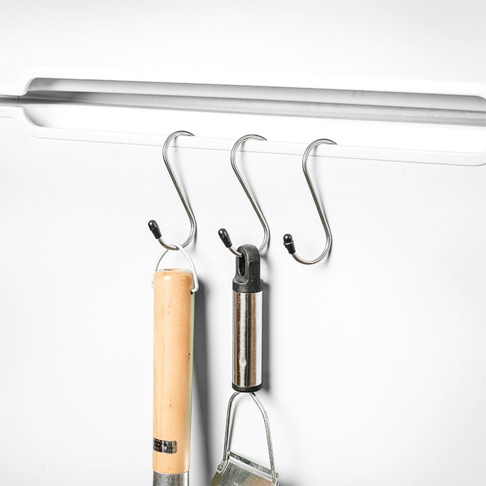 4pcs S Shaped Hooks Stainless Steel Hanger Clasp Rack For Clothes Kitchen Hooks Clasp Holder Hooks Hanging Storage Tools