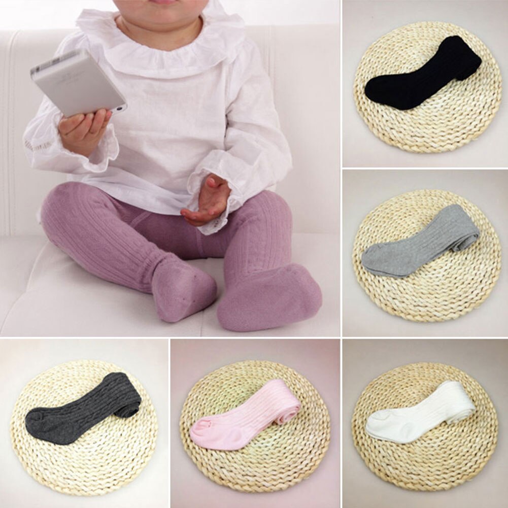 Collants de printemps doux en coton de couleur unie pour bébé fille, bas chauds