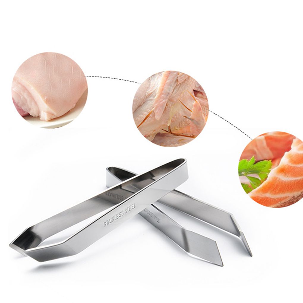 Visgraten Pincet, Rvs Platte En Slant Pincet Tang Tang Visgraten Plukken Klem Keuken Gadgets Seafood Gereedschap