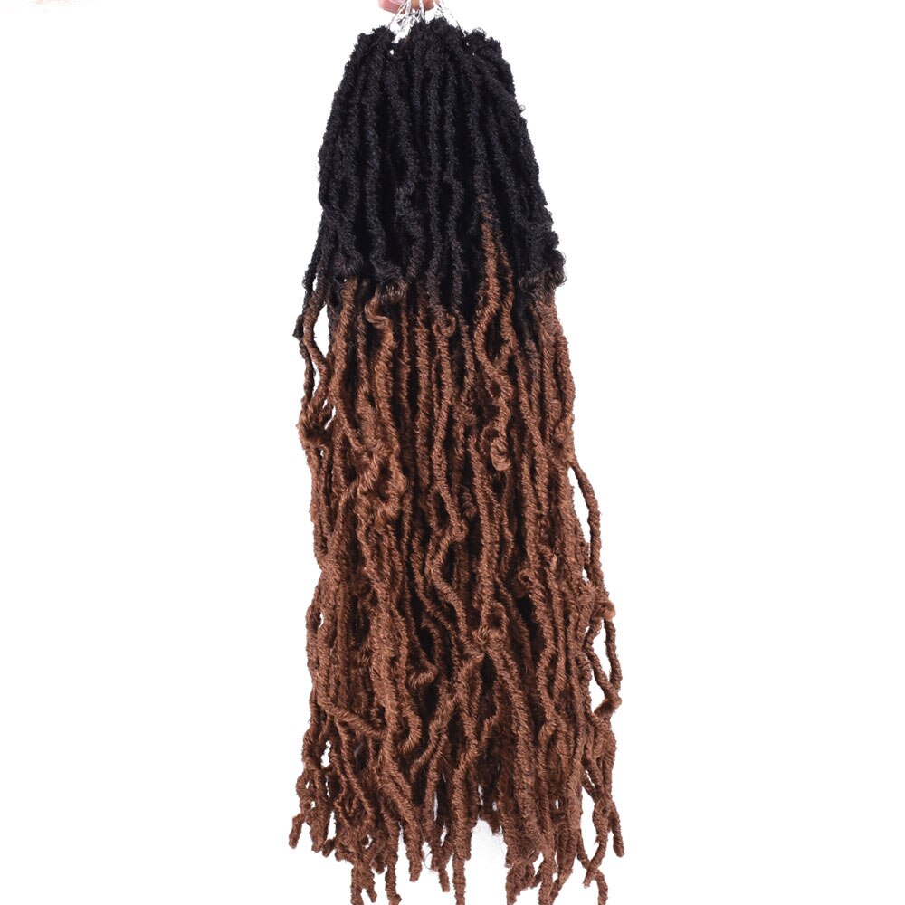 18 Inch Bobbi Boss Nu Locs Haak Hair 20 Strengen/Pak Ombre Faux Locs Gehaakte Vlechten Synthetische Vlechten Haar voor Zwarte Vrouwen: T1B/30 / 1 Stks/partij