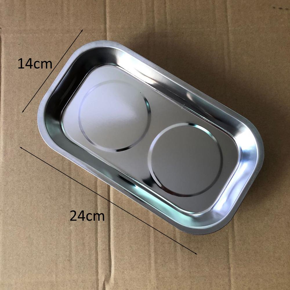 Magnetic Parts Tray Plate Screws Nut Bolt Storage Organizer Tools Container Stainless Steel Tray car repair: M