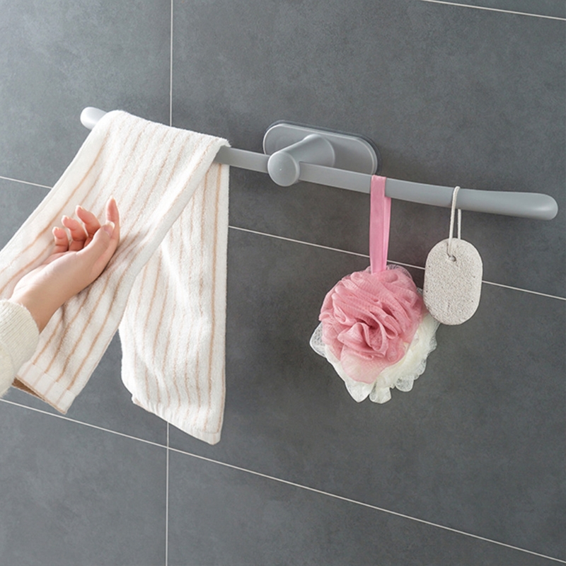 H7ED-toallero de baño montado en la pared, 2 piezas, sin punzonado, estante de almacenamiento para colgar ropa sucia, cocina, impermeable
