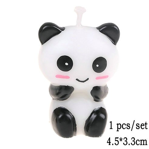 1Pc Leuke Panda Verjaardagstaart Candlescartoon Animal Art Kaars Cake Toppers Baby Shower Verjaardagsfeestje Decoratie Handgemaakte Vorm": 3