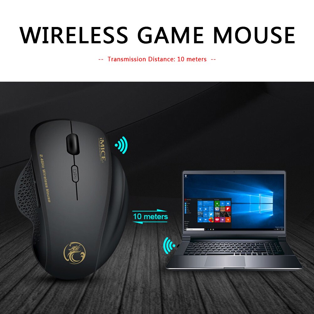 IMICE G6 Drahtlose Maus, 2,4 GHZ 6D büro maus, 1600DPI adjusteble Ergonomische Vertikale Mäbenutzen für PC Laptop Schreibtisch mit usb Adapter