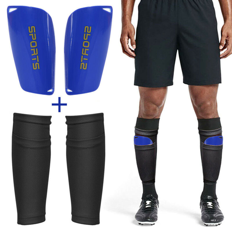 2 stk 2 sæt slidstærkt åndbart leggings elastiksæt ben skjold fodbold skinnebeskyttelsessokker skinnebenet ærmer til udendørs sport